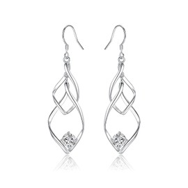 Shuxin Sterling Silver Drop Earrings for Women, Hypoallergenic Dangly Earrings with Cubic Zirconia Infinite Love Dangle Earrings Jewellery Gifts for Women Girls