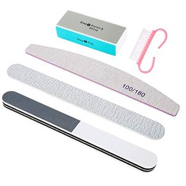 Herramienta de manicura, 5pcs/Set Limas de uñas Cepillo de polvo Accesorios de grano de pulido duradero Herramientas de esmalte de gel UV