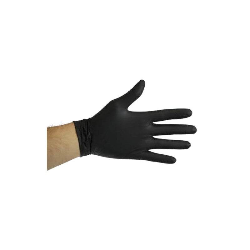 Mamba Med Black Nitrile Disposable Gloves, Medium, Black, 100 Gloves