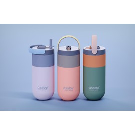 ASOBU Special Edition Ceramic Coated Orbit Bottle – Sleek Design, Pop-Up Lid, Easy Carry Handle, Keeps Water Crisp and Iced Coffee Cold All Day