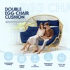 DANGHOOGY Outdoor Double Egg Chair Cushions, Waterproof Wicker Egg Chair