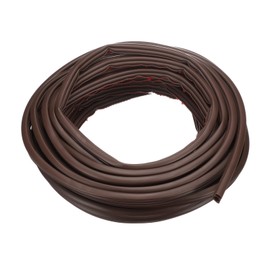 HARFINGTON Rubber Weather Stripping Door Seal Strips, 50 Feet D-Shaped Draught Excluder for Door Window Frame, Self Adhesive Waterproof Weather Sealing Strip for 0.35" to 0.45" Gap, Brown