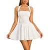 Parthea Women's Summer Halter Mini Dress Backless A Line Flowy