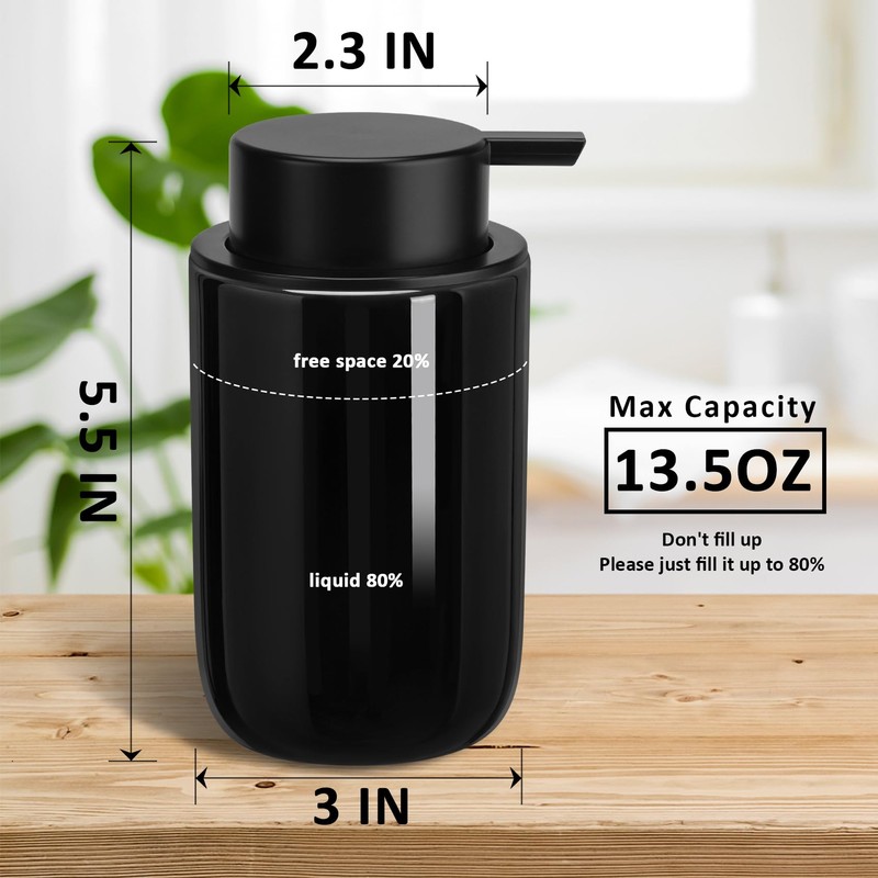 Soap Liquid Dispenser Ceramic with Easy-to-Press Pump Hand Liquid Dispenser
