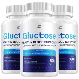 Gluctose (3 Pack) Gluctose Capsules – Gluctose Pills Advanced Supplement, All Natural