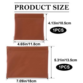 BEIQIYA 2pcs Small Makeup Bag, Organosilicone Portable Cosmetic Bags, Mini Snap Closure Clamp Cosmetic Organizer for Coin Lipstick Glasses- Brown