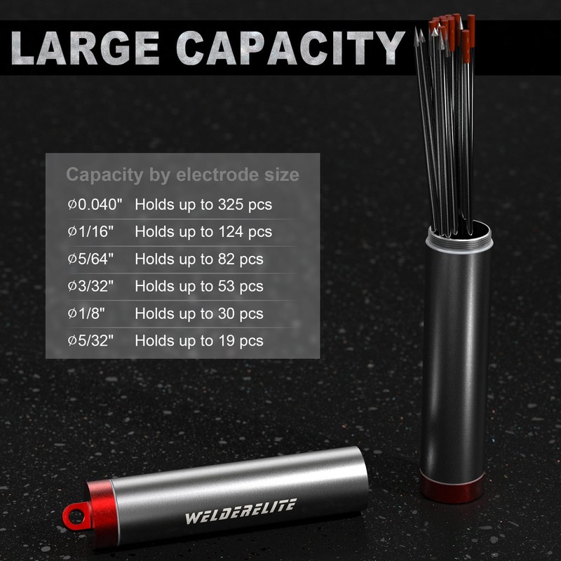 WelderElite Red Storage Tube for TIG Tungsten Electrode - Customized