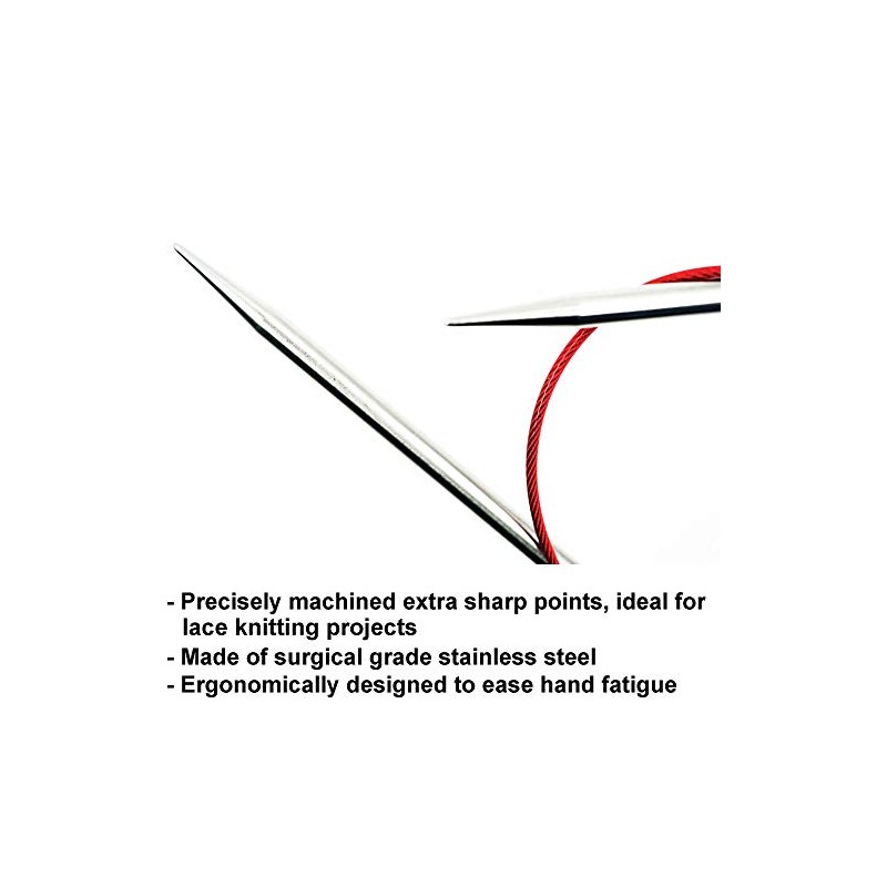 ChiaoGoo Red Lace 16 inch (40cm) Circular Knitting Needles US