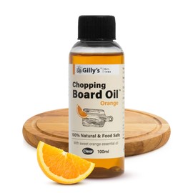 Gilly's Chopping Board Oil, Orange 100ml | Food Safe Oil for Wooden Chopping Board & Bamboo Boards | Australian Made Cutting Board Oil for Superior Care & Protection with Orange Essential Oil