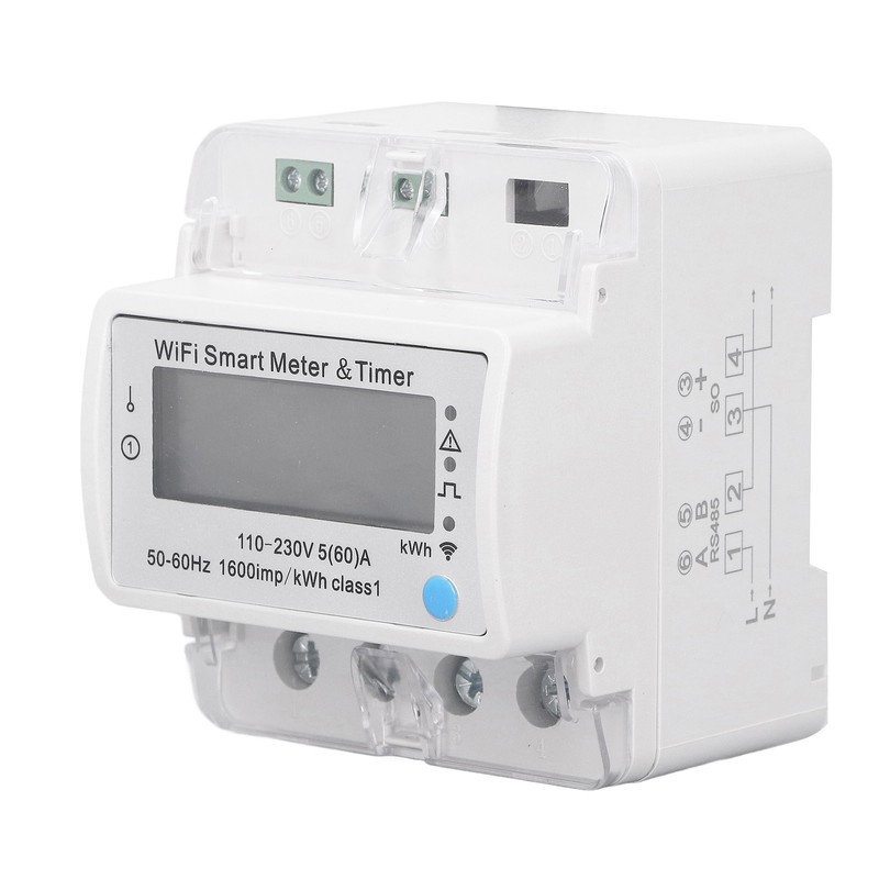Smart Energy Meter DIN Rail Digital Display Electric Meter WiFi