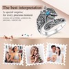 SHAOAN 925 Sterling Silver Dragonfly Turquoise Spoon Thumb Ring