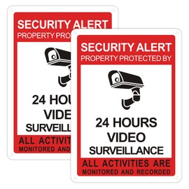 Goodvia CCTV Signs Outdoor Reflective Aluminum CCTV in Operation Sign Metal Security Signs CCTV Camera Warning Signs 24 Hour Video Surveillance Sign