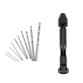 Oumefar Portable Hand Twist Drill Set with Different Sizes Bits Mini Hand Drill Set Aluminum Alloy Manual Rotary Wood Plastic Drilling Tool for DIY Craftwork(#1: 10pcs)