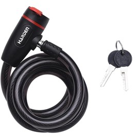 Edward Tools Bike Lock with Keys - Heavy Duty 12mm Thick Security Cable with Shear Resistant Cover - Quick Lock/Unlock - Includes 2 Keys - Lock for Scooter