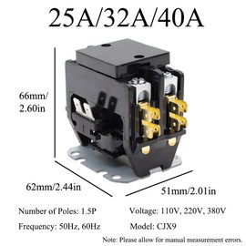 CJX9 1.5P 32A AC Contactor Air Conditioning Compressor Contactor for HVAC System Device