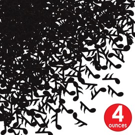 Beistle, 4 Packages Fanci-Fetti Musical Notes, 1 Ounce in Package, Total of 4 Ounces Confetti (Black)