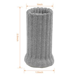 Ezprotekt, chair leg socks, furniture socks, floor protectors, non-slip furniture caps, avoid scratches and noise, fits chair legs from 2.54 cm to 5.08 cm, grey, pack of 24
