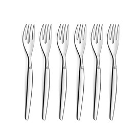 LOU LAGUIOLE - Set di 6 forchette da torta - Set di - Jet - Acciaio 18/0 - Finitura Specchio - Lunghezza 140 mm - Acciaio inossidabile