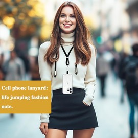 zokifab Cell Phone Lanyard, Universal Phone Strap,2x Adjustable Neck Strap,4x Pads Compatible with Most Smartphones (Black + mint green)