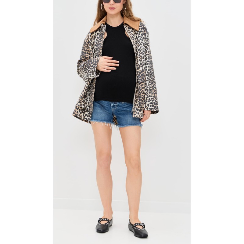 PAIGE Women's Dylan Maternity Shorts with Rugged Hem, Au Revior,