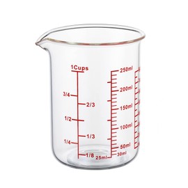 3 Piece Glass Measuring Cup Set, Includes 1/2-Cup, 1-Cup, and 2-Cup High Borosilicate Glasss Liquid Measuring Cups, Dishwasher, Freezer, Microwave, and Preheated Oven Safe, Essential Kitchen Tools