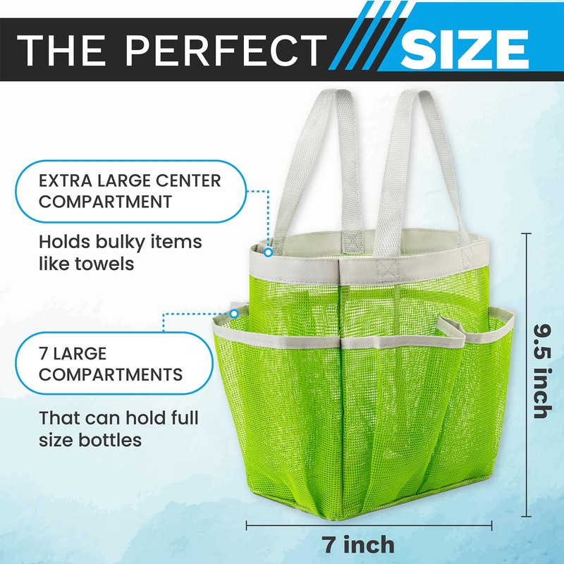 7 Pocket Shower Caddy Tote (Green)