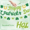 GULWAT Glitter Happy St. Patricks Day Banner Pre-Assembly Spring Shamrock