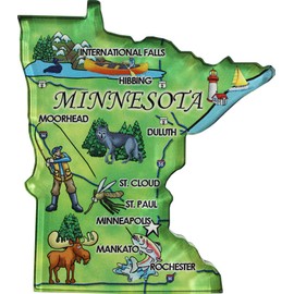 Minnesota - Acrylic State Map Refrigerator Magnet