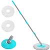 Stainless Steel Extendable Mop Handle with 2 Microfiber Replacement Heads