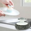2 Pcs Stainless Steel Scrubber with Handle and 2 Pcs