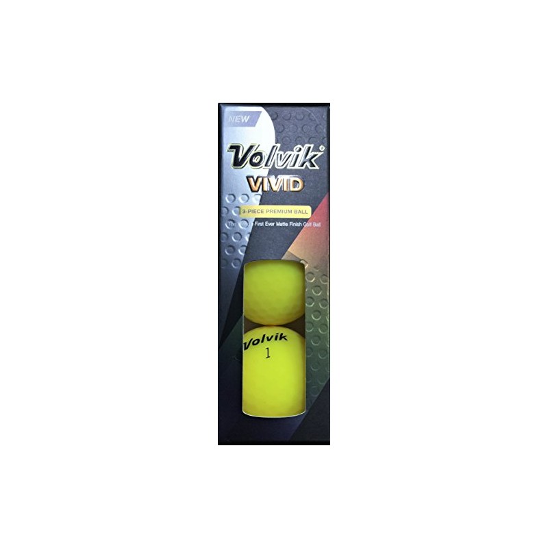 Volvik VIVID Golfball 3er Pack-Gelb