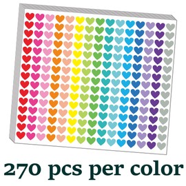 Heart Stickers for Kids, 4050 Pieces, 12mm, 18 Sheets Small Stickers,Rainbow Colours Love Sticker for Party Favours,Crafts and Scrapbooking