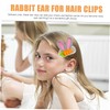 WOONEKY 2pcs Cute Bunny Ear Hair Clips for Rabbit Ear