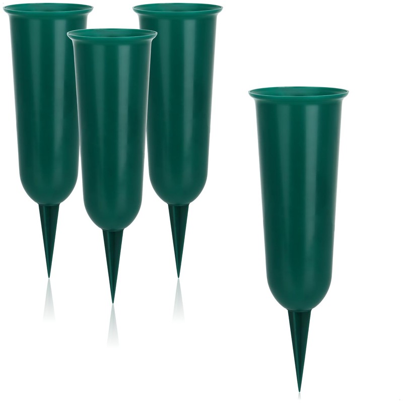 com-four® 4 x Grave Vases – Weatherproof Cemetery Vase 27