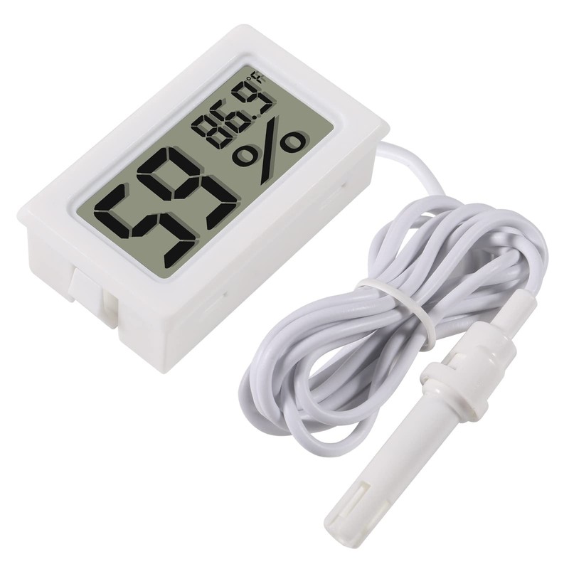 DWEII 2-Pack Mini Digital Hygrometer Thermometer Gauge with Probe LCD
