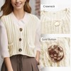 Baonmy Women’s Cropped Sweater Vest Button Down Sleeveless Crop Casual