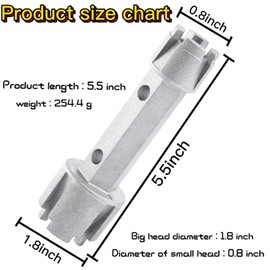 Tub Drain Remover & Basin Wrench, Dual Ended Ratchet Wrench Use to Install and Remove Most Bath and Shower Drains and Closet Spuds Square Plastic Toilet Seat Nuts