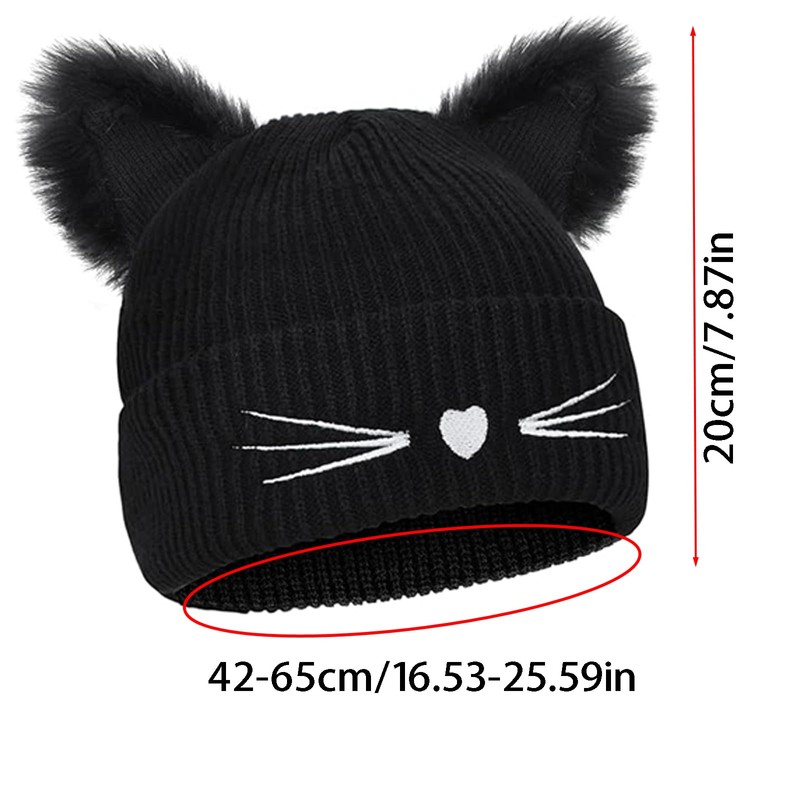 ZARSIO Gorro de Punto, Gorro con Orejas de Gato, Divertido