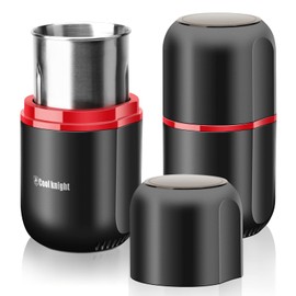 COOL KNIGHT Herb Grinder [large capacity/fast/Electric ]-Spice Herb Coffee Grinder with Pollen Catcher/- 7.5" (Black)