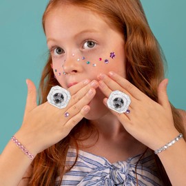 SAFIGLE 4 Pieces Diamond Ring Diamond Rings LED Toy Flash Toy Novelty Rings Luminous Rings LED Party Ring Children's Finger Toy Luminous Rings Toy LED