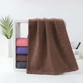 Pidada Hand Towels Set of 4 100% Cotton Absorbent Soft Decorative Towel for Bathroom (Brown)