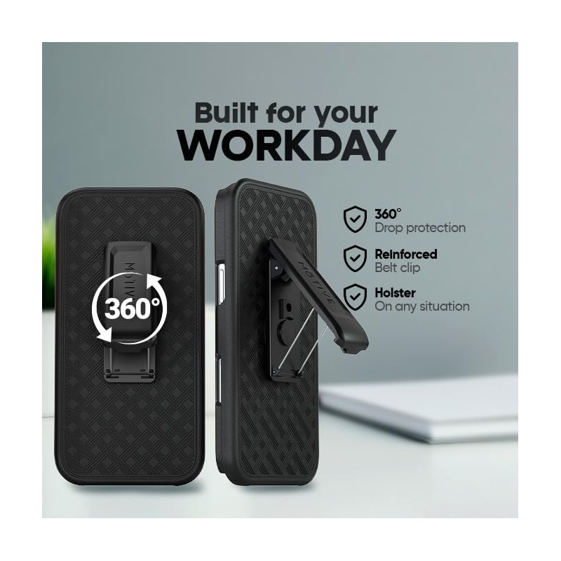 MOTIVE for 17 Pro Max, funda con clip para cinturón