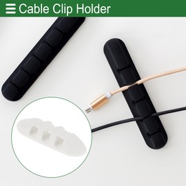 Motoforti Universal Cable Holder Clip Cable Clip Cord Management Organizer, 50.5x14x10.5mm, Durable, TPR, White for Car Dashboard TV PC Laptop Office Desk