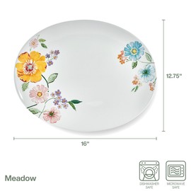 Fitz and Floyd Meadow Floral Serving Platter, 16 Inch
