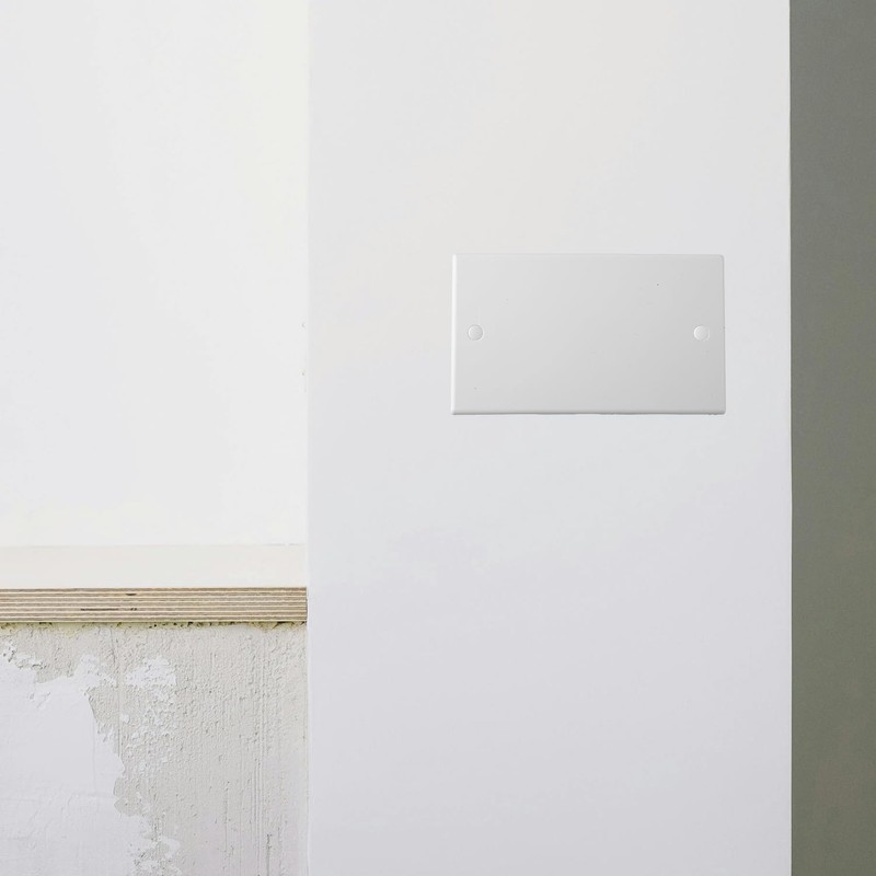 Tabanzhe 1pc Double Blanking Plate Cover 2 Gang Universal White
