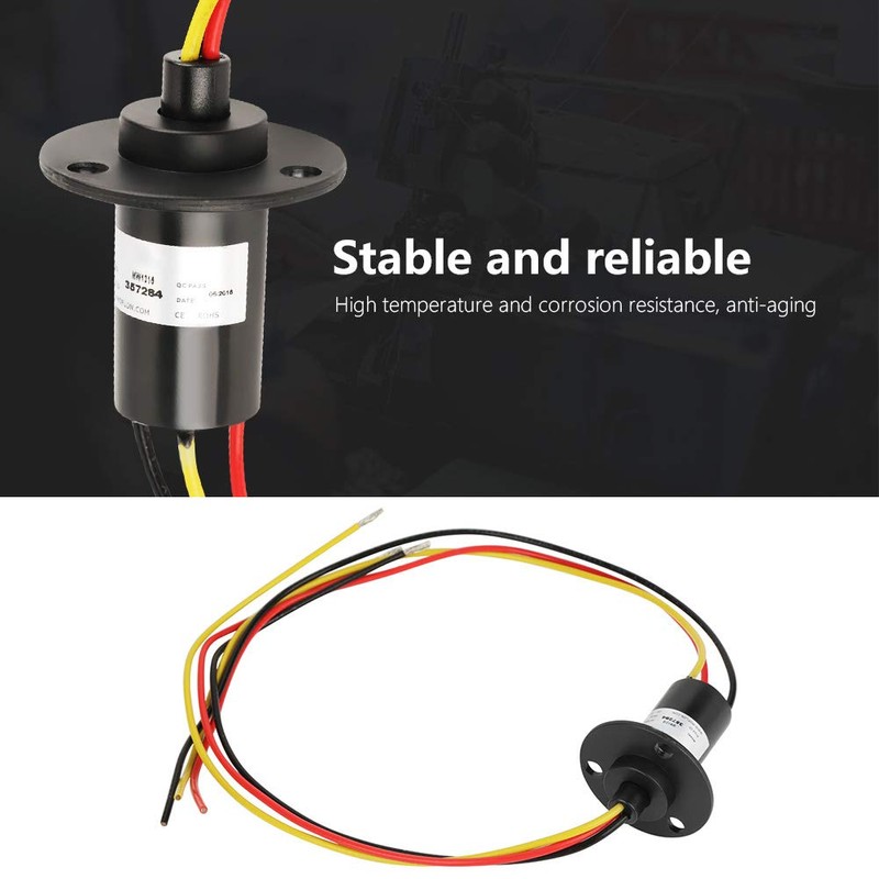 Electrical Slip Ring, 250RPM 15A Mini Slip Ring 3 Wires