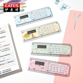 Datashi Multi-purpose Elementary Student Height Ruler Visual Calculator Mini Character Cute Gift Computer Pink: 20ea