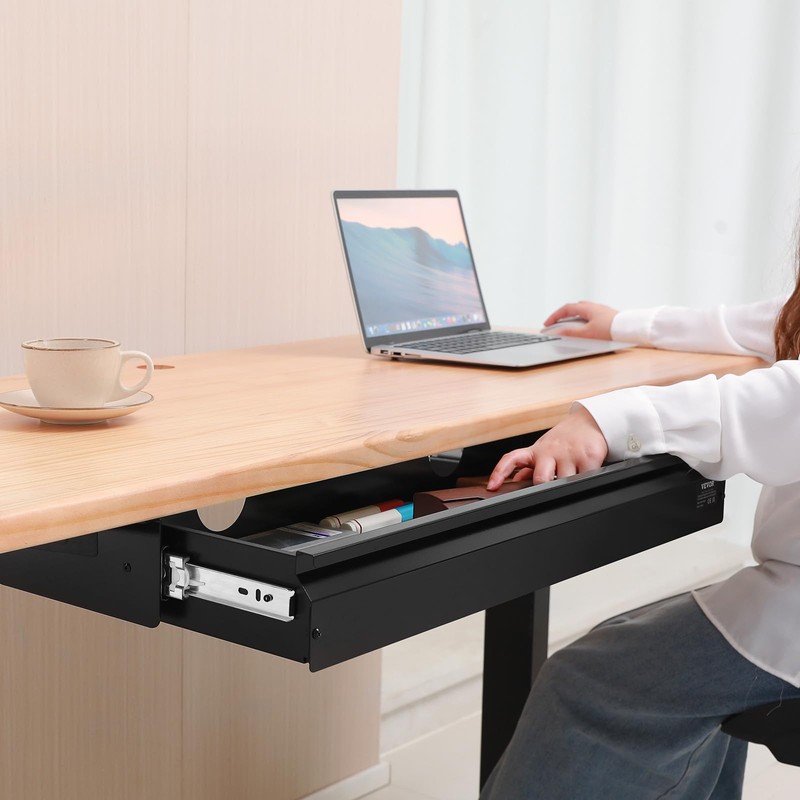 VEVOR Under Desk Drawer Slide Out, 33inch Under Desk Mounted