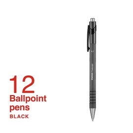 STAPLES Postscript Retractable Ballpoint Pens Fine Point Black Dozen