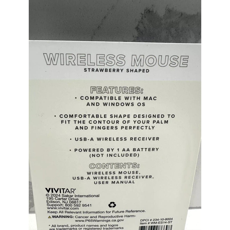 Vivitar Target Bullseye Valentine’s Strawberry Shaped Wireless Computer Mouse (NEW)